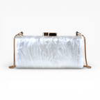 Bolsa de Festa Clutch Acrílico Perolada Branca
