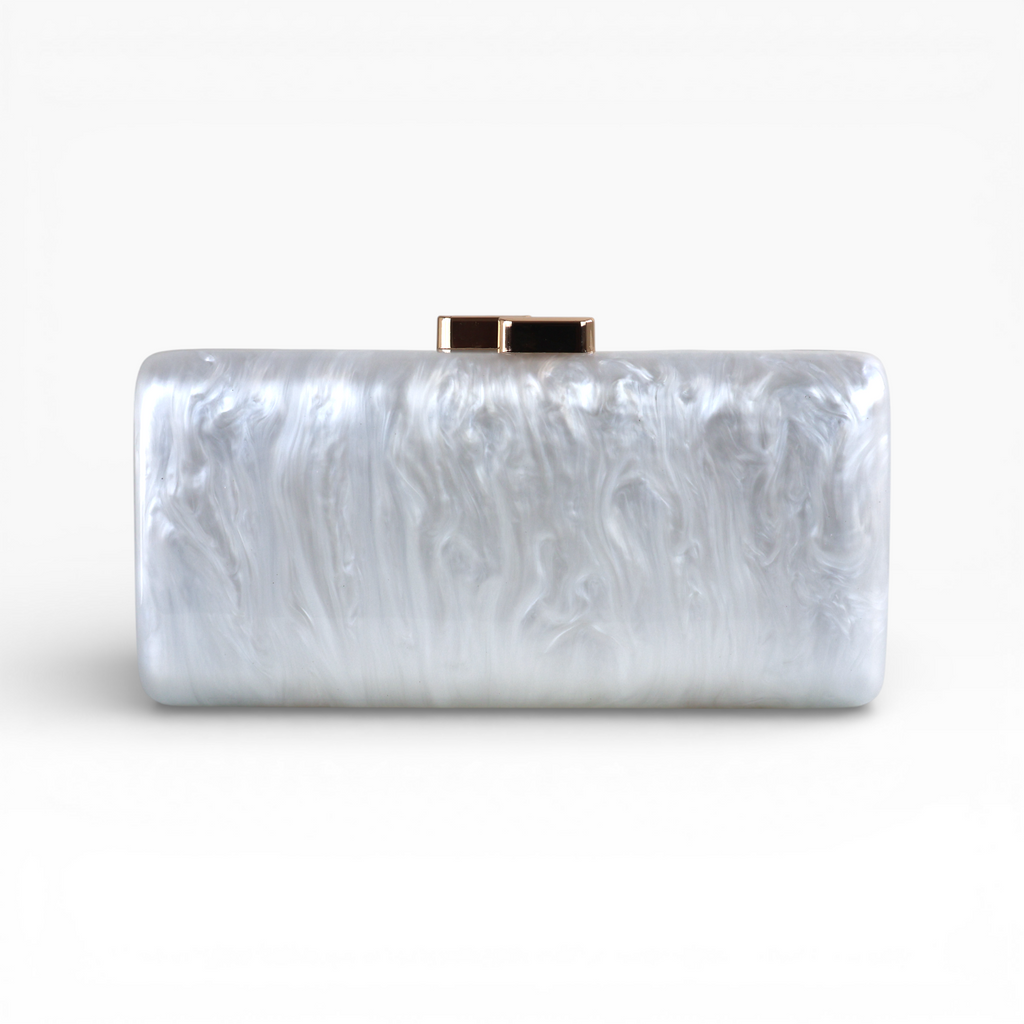 Bolsa de Festa Clutch Acrílico Perolada Branca