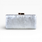 Bolsa de Festa Clutch Acrílico Perolada Branca