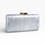 Bolsa de Festa Clutch Acrílico Perolada Branca