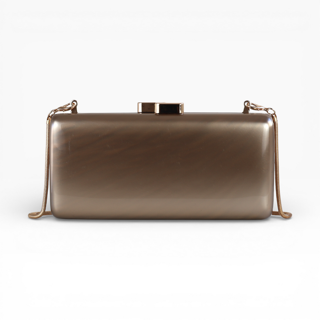Bolsa de Festa Clutch Acrílico Perolada Marrom - ReUse