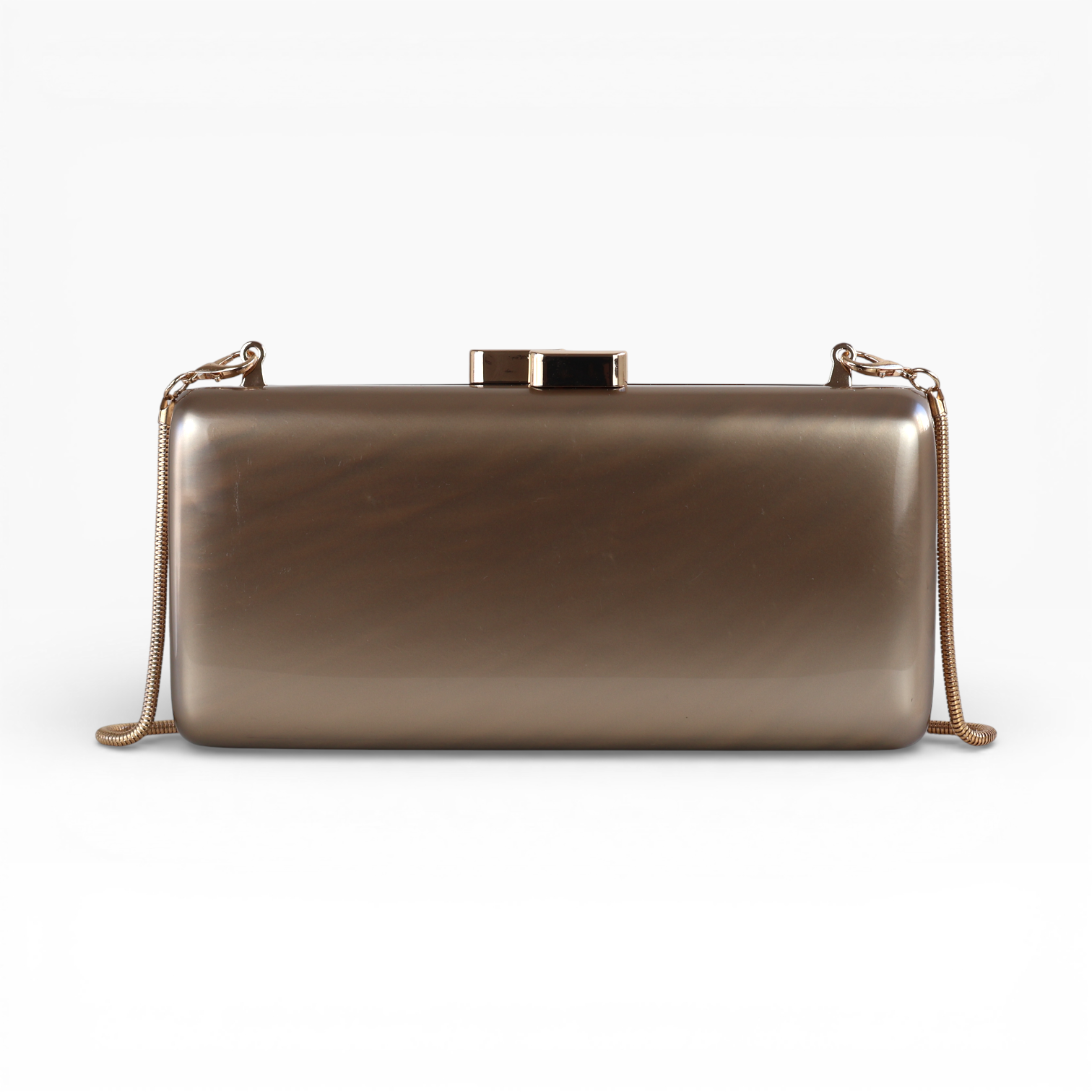 Bolsa de Festa Clutch Acrílico Perolada Marrom