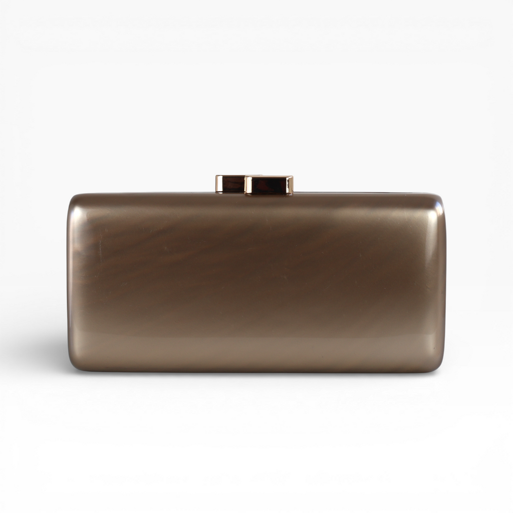 Bolsa de Festa Clutch Acrílico Perolada Marrom - ReUse