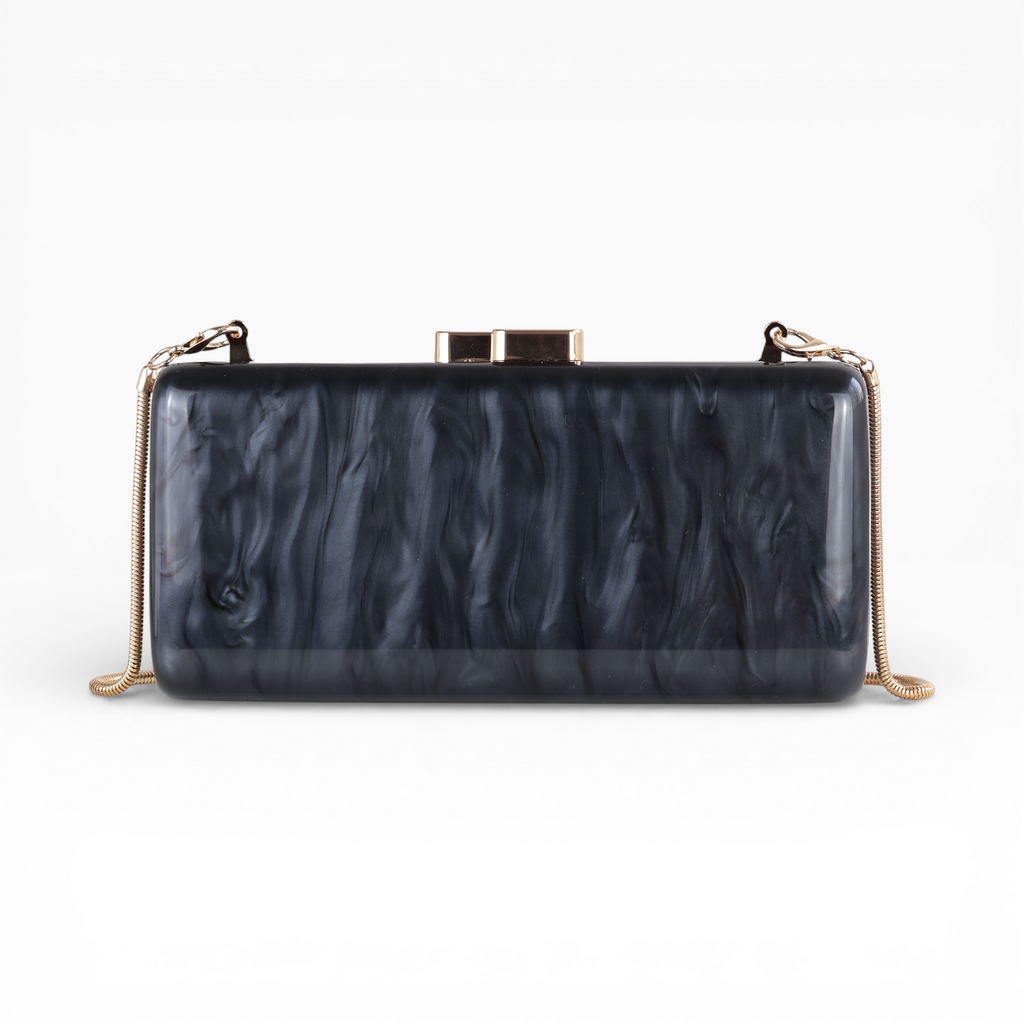 Bolsa de Festa Clutch Acrílico Perolada Preta