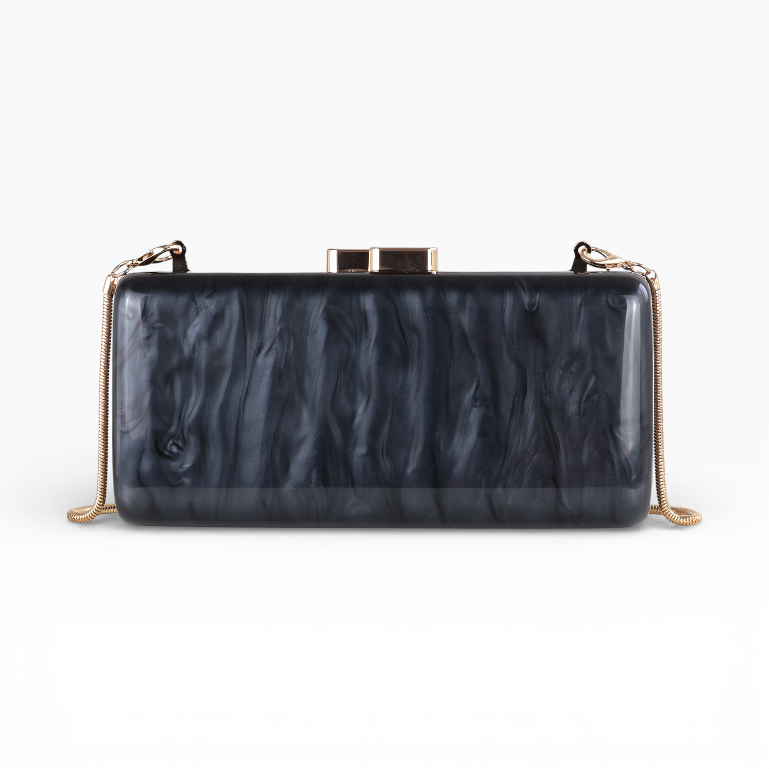 Bolsa de Festa Clutch Acrílico Perolada Preta