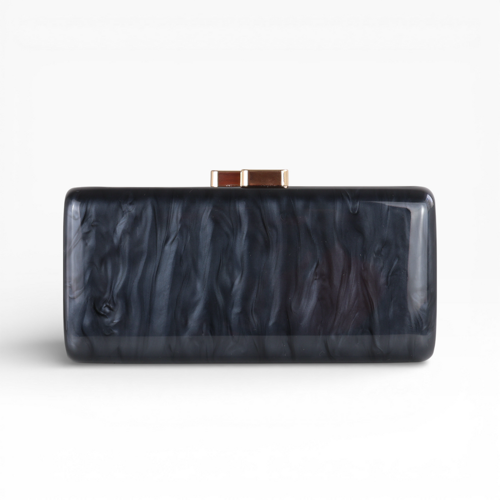 Bolsa de Festa Clutch Acrílico Perolada Preta
