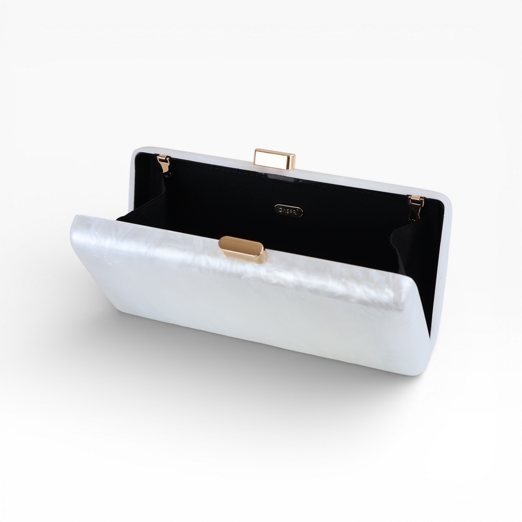 Bolsa de Festa Clutch Acrílico Perolada Branca