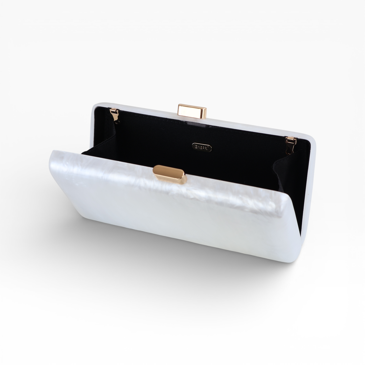 Bolsa de Festa Clutch Acrílico Perolada Branca