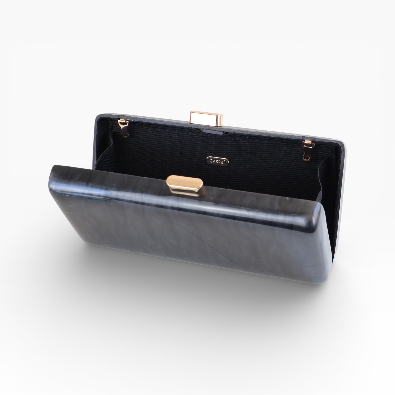 Bolsa de Festa Clutch Acrílico Perolada Preta