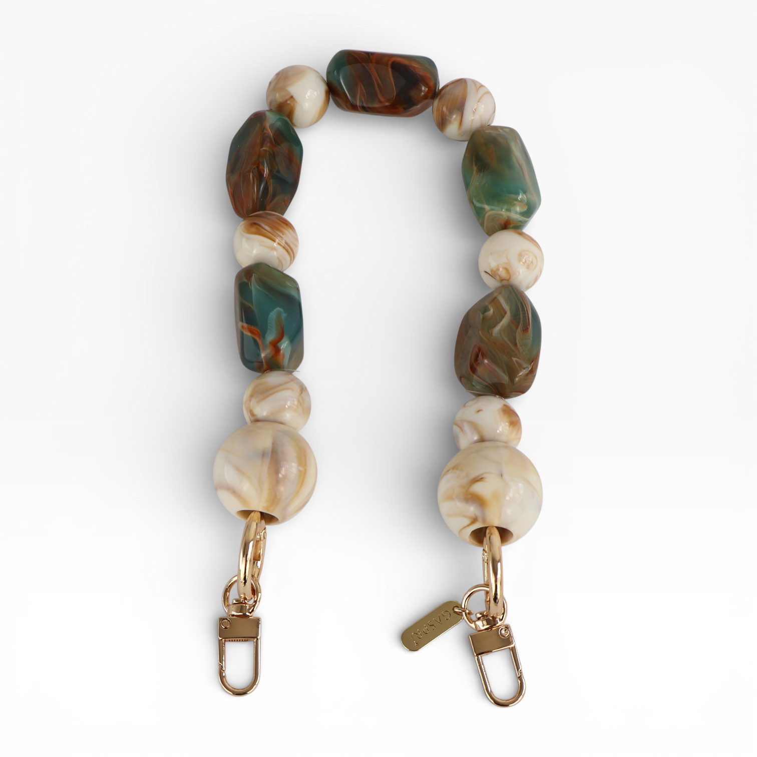 Alça de Mão - Verde e Bege Perolado