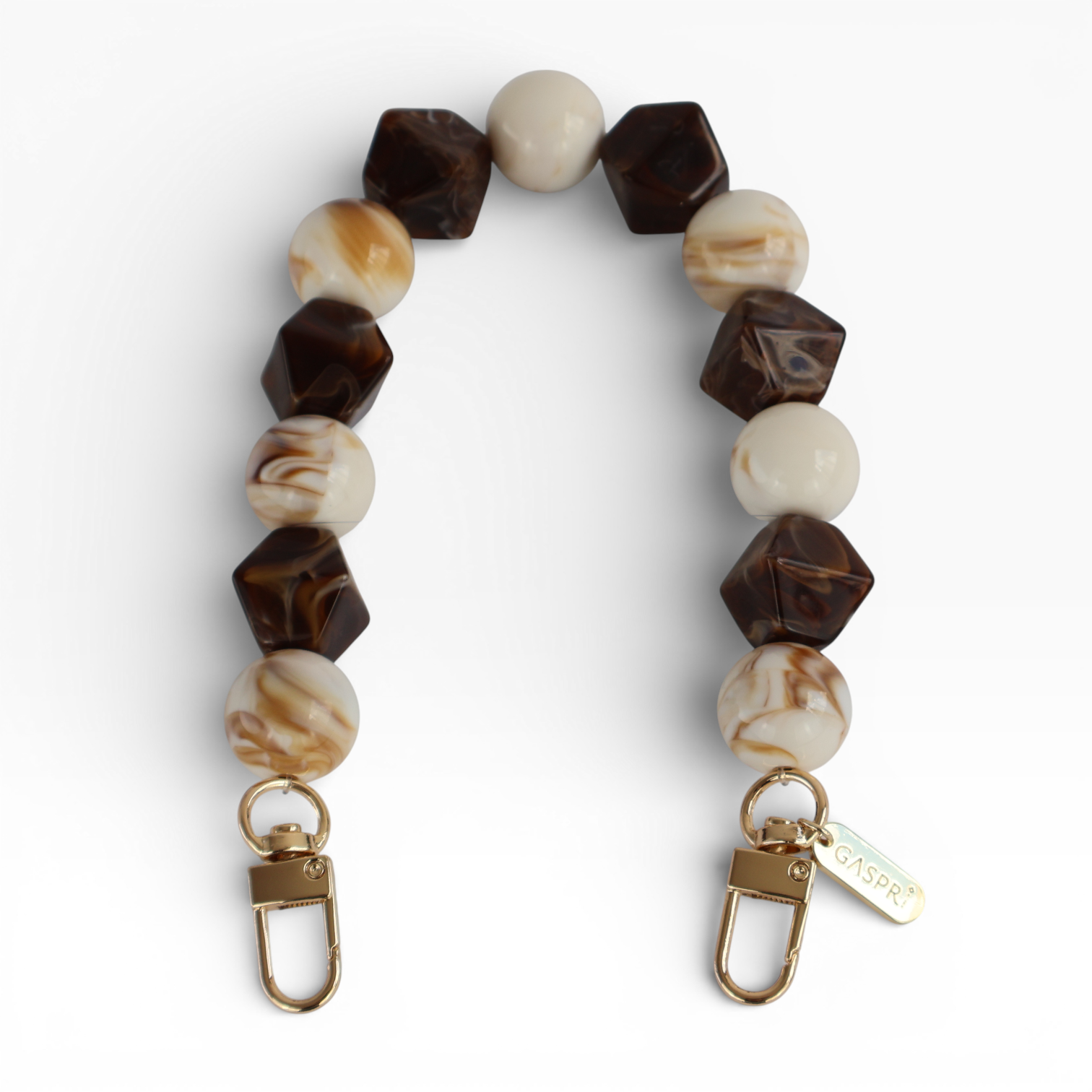 Alça de Mão - Bege e Marrom Perolado