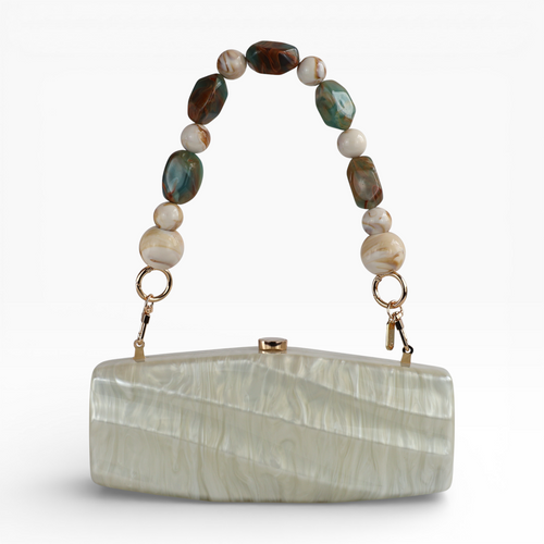 Alça de Mão - Verde e Bege Perolado