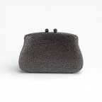 Bolsa Festa Clutch Pedraria Strass Prata Grafite