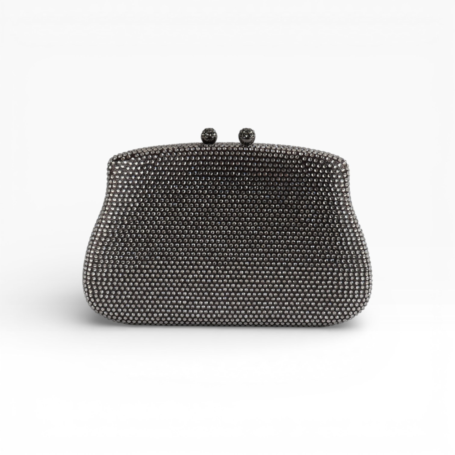 Bolsa Festa Clutch Pedraria Strass Prata Grafite