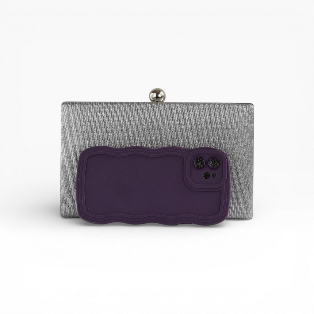 Bolsa de Festa Clutch Prata Grafite