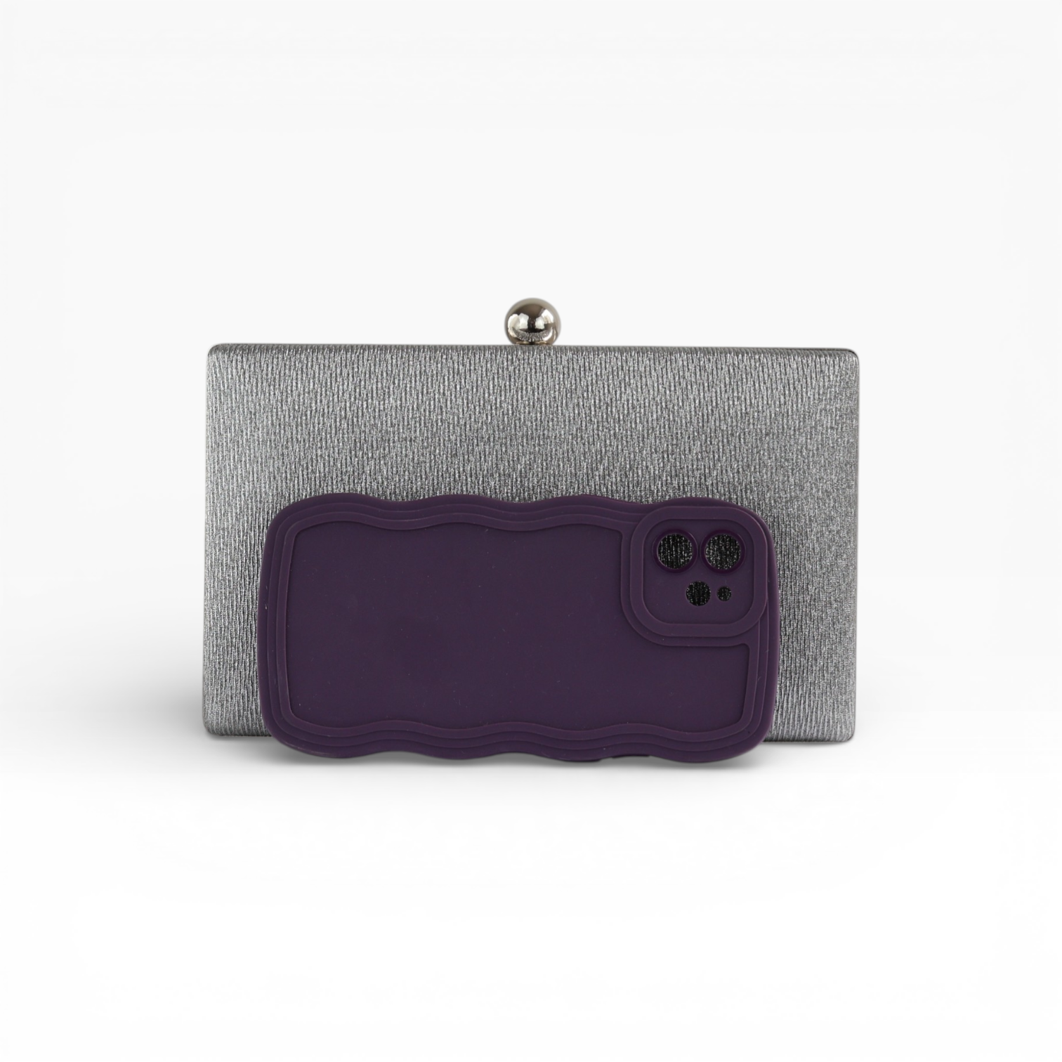 Bolsa de Festa Clutch Prata Grafite