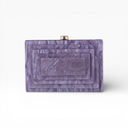 Bolsa de Festa Clutch Acrílico Perolada Roxo Lavanda