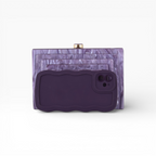 Bolsa de Festa Clutch Acrílico Perolada Roxo Lavanda