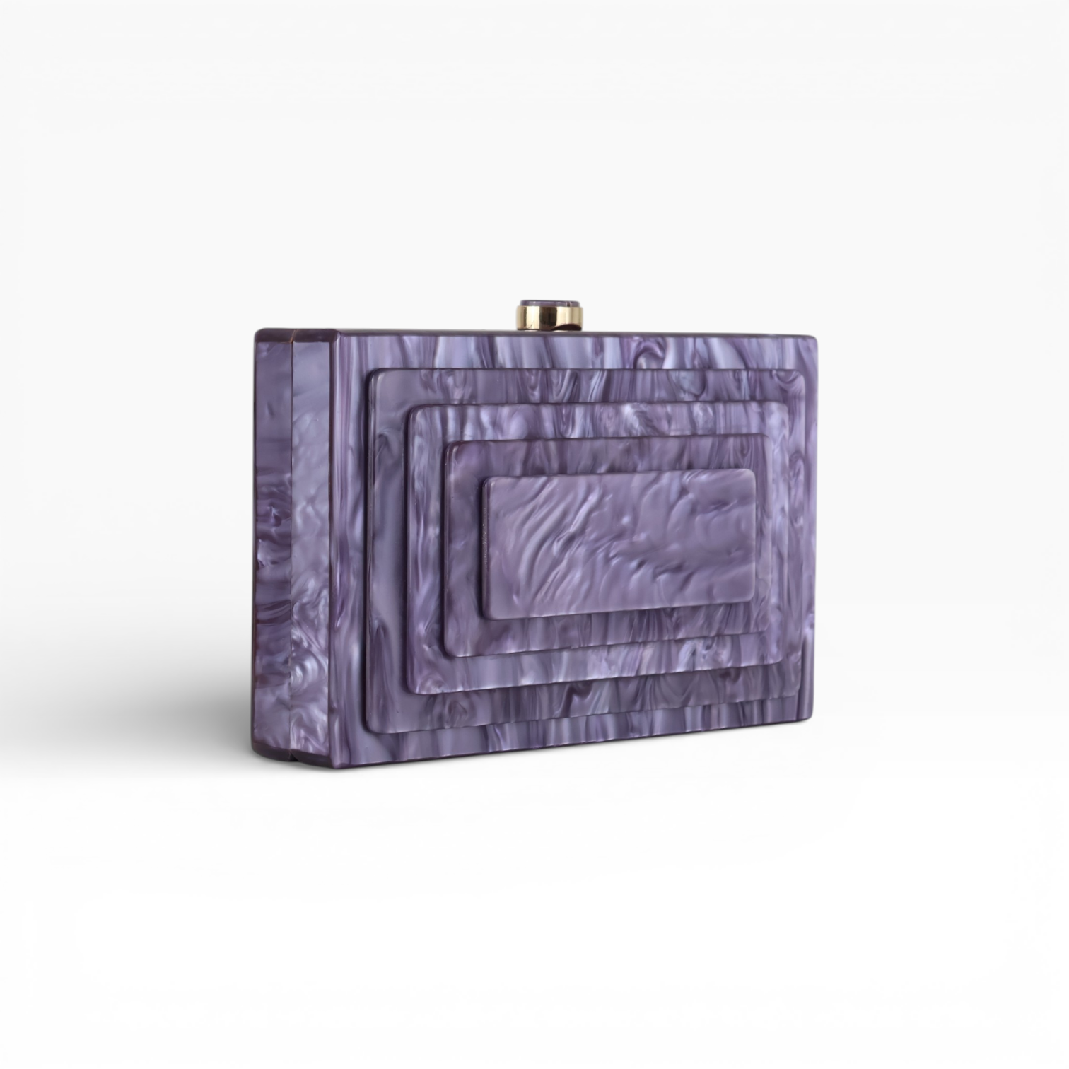 Bolsa de Festa Clutch Acrílico Perolada Roxo Lavanda
