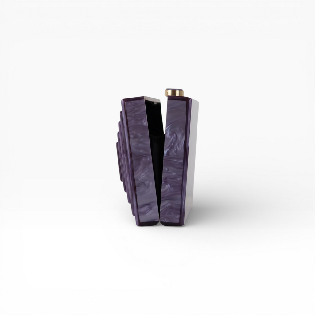 Bolsa de Festa Clutch Acrílico Perolada Roxo Lavanda