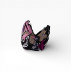 Bolsa Pouch Festa Clutch Flores Bordadas Preta