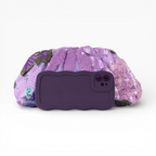 Bolsa Pouch Festa Clutch Flores Bordadas Roxa