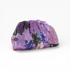 Bolsa Pouch Festa Clutch Flores Bordadas Roxa