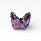Bolsa Pouch Festa Clutch Flores Bordadas Roxa