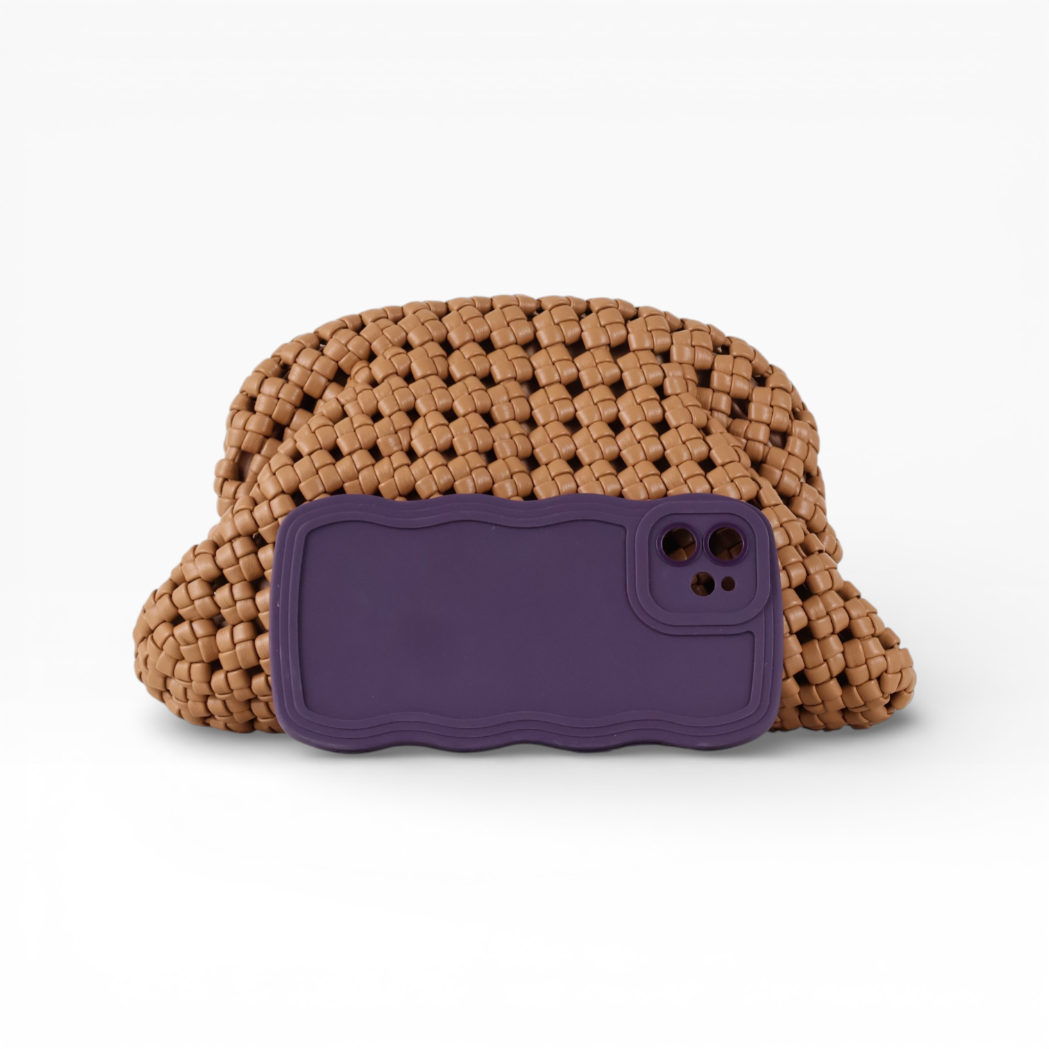 Bolsa de Festa Pouch Tressê Marrom
