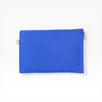 Bolsa Carteira Envelope de Palha Azul