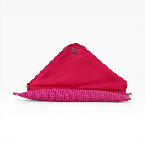 Bolsa Carteira Envelope de Palha Rosa