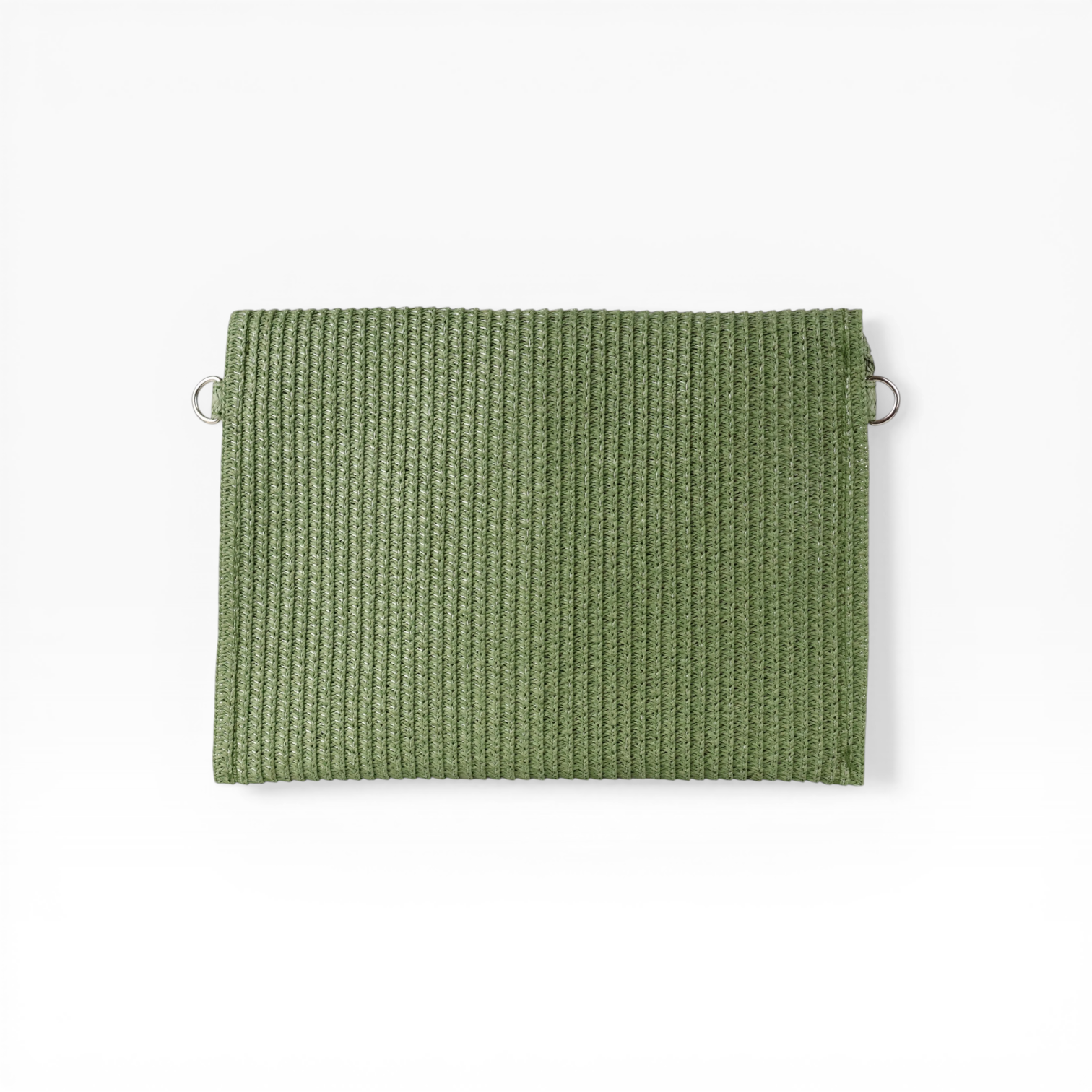 Bolsa Carteira Envelope de Palha Verde