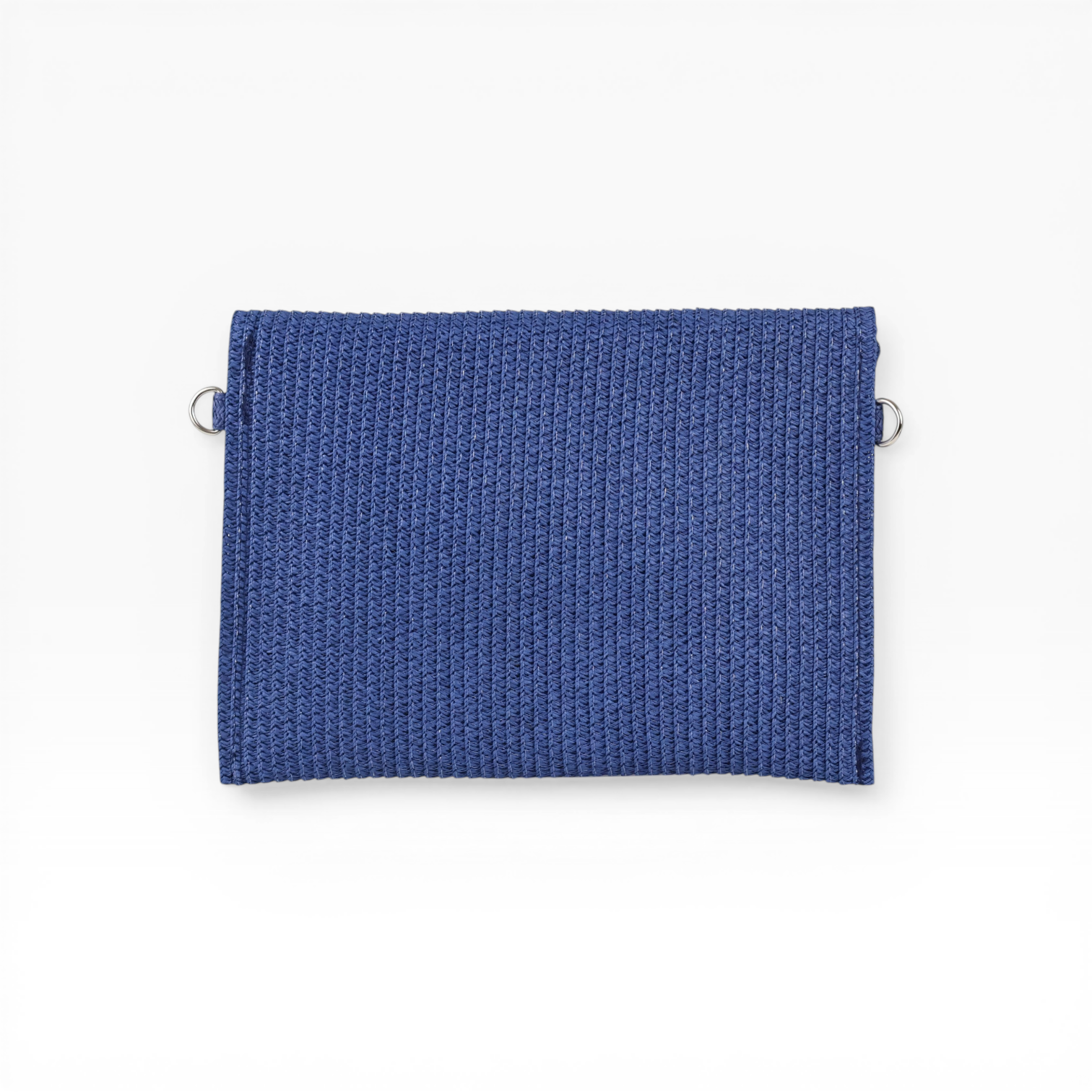 Bolsa Carteira Envelope de Palha Azul Marinho