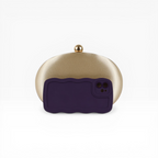 Bolsa Clutch Festa Oval Cetim Dourada