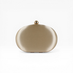 Bolsa Clutch Festa Oval Cetim Dourada