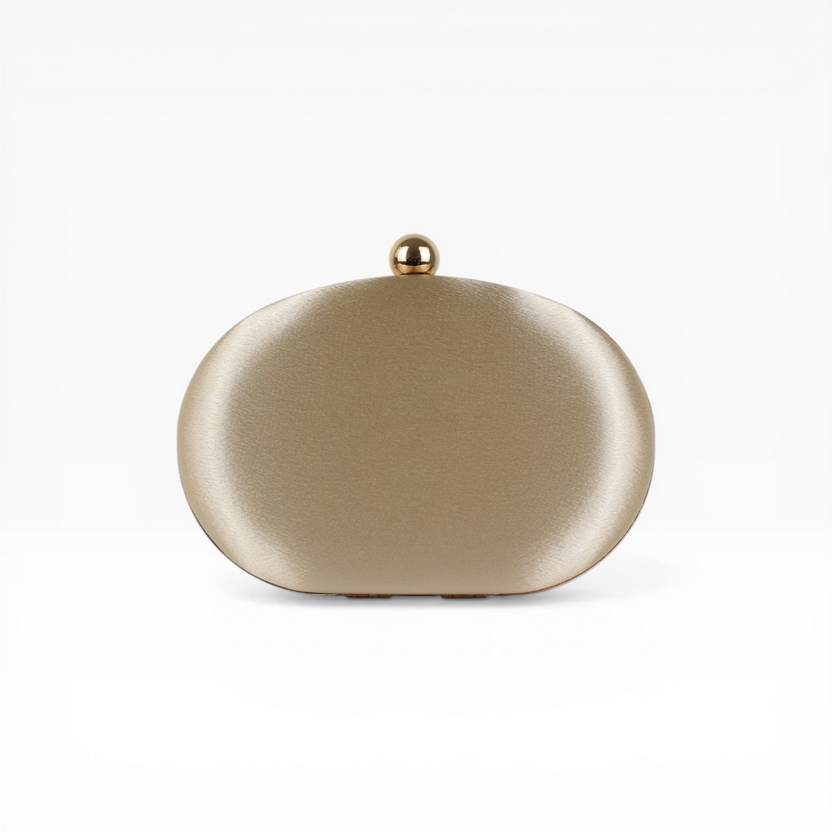 Bolsa Clutch Festa Oval Cetim Dourada