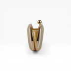 Bolsa Clutch Festa Oval Cetim Dourada