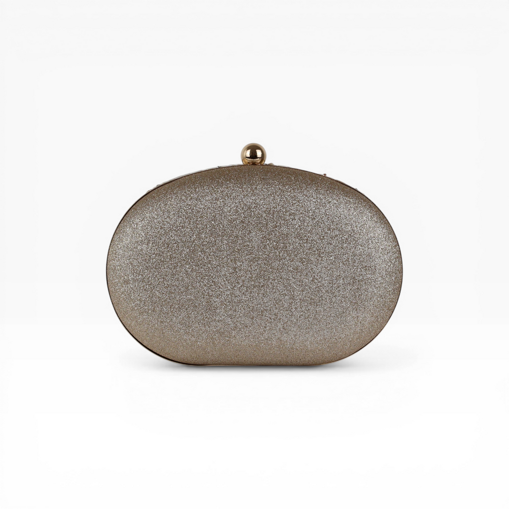 Bolsa Festa Clutch Pedraria Oval Bege Off White