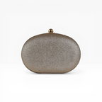 Bolsa Festa Clutch Pedraria Oval Bege Off White