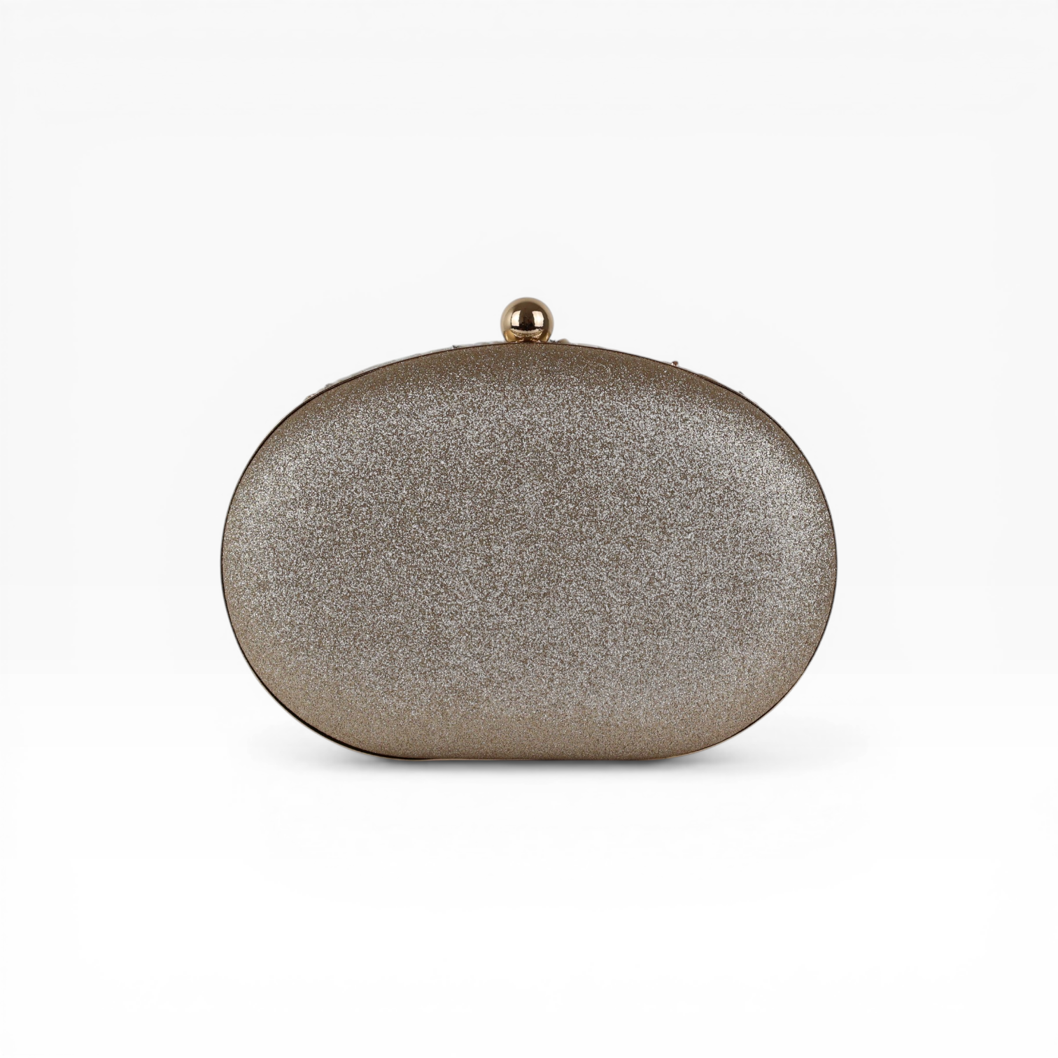 Bolsa Festa Clutch Pedraria Oval Bege Off White