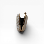 Bolsa Festa Clutch Pedraria Oval Bege Off White