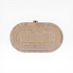 Bolsa Festa Clutch Oval Acrílico Perolado Bege Claro - ReUse