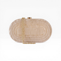 Bolsa Festa Clutch Oval Acrílico Perolado Bege Claro - ReUse