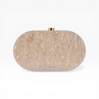 Bolsa Festa Clutch Oval Acrílico Perolado Bege Claro - ReUse