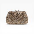 Bolsa Festa Clutch Pedraria Strass Dourada