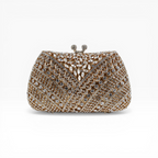 Bolsa Festa Clutch Pedraria Strass Dourada