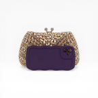 Bolsa Festa Clutch Pedraria Strass Dourada