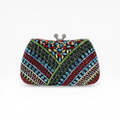 Bolsa Festa Clutch Pedraria Strass Multicolorida