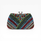 Bolsa Festa Clutch Pedraria Strass Multicolorida