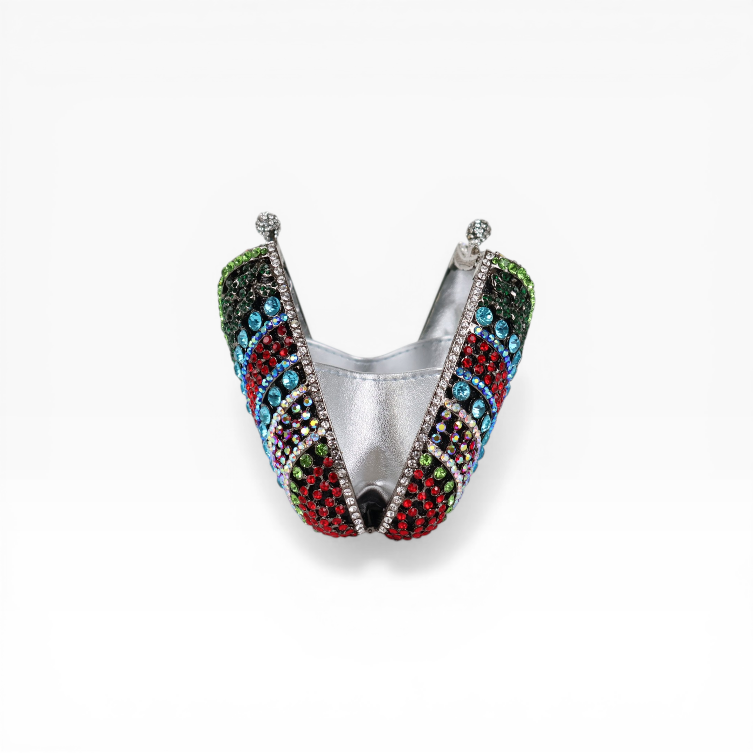 Bolsa Festa Clutch Pedraria Strass Multicolorida